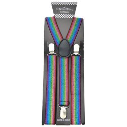 SP-151GA Rainbow striped Glitter suspenders