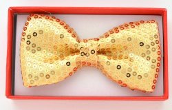 KBOT-500 Kids Gold Sequin Bowtie