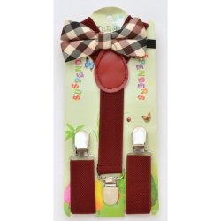 KBS-026-SET Kid's Bow Tie and suspender set. Burgundy suspender KBS-026-SET Kid's Bow Tie and suspender set. Burgundy suspender