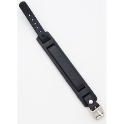 CH-001BLK Single buckle black leather bracelet