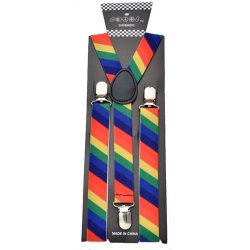 SP-151C Rainbow striped suspenders