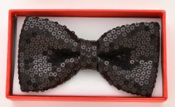 KBOT-506 Kids Black Sequin Bowtie