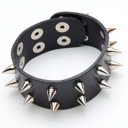 YW-B-28 Metal spike bracelet double row spike