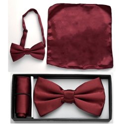 BTCH-012 Maroon Handkerchief and bow tie set