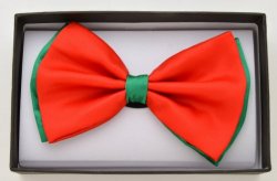 BOT-R&G Fabric bowtie with red and green.