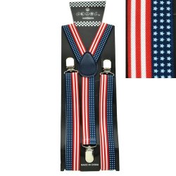 SP155US2 US Flag print suspenders