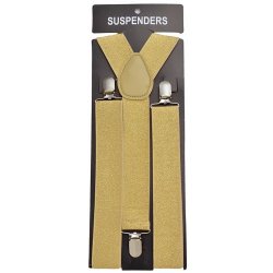 SP-232-135 Wide strap gold glitter suspenders