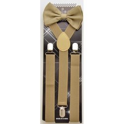 ADBS-073 Khaki BowTie with Khaki suspenders