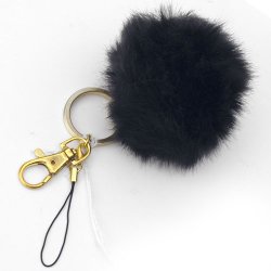 YWK01S Black fur ball key chain