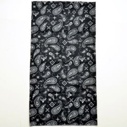 TUB-001 Black paisley print tube mask