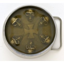 BK-794 Skulls and iron cross amber resin