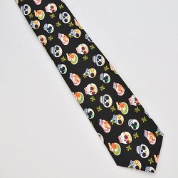 Ti-202SK Black tie with Skulls