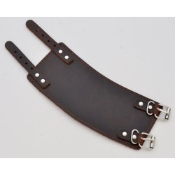 GKUB-600Brown Double buckle wide brown leather bracelet