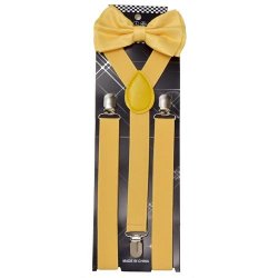 ADBS-127U Yellow bow tie & Suspenders set
