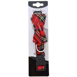 DGCR-02 Plaid bowtie and dog collar