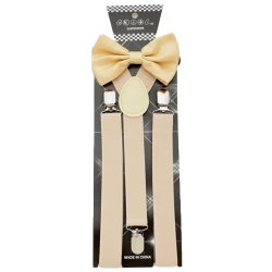 ADBS-N43 Tan bow tie & Suspenders set