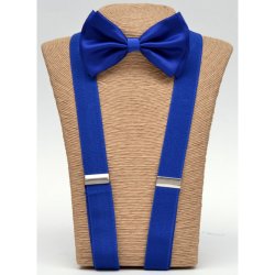D-BOT-SUS Blue Bow tie – Blue Suspender set