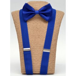D-BOT-SUS Blue Bow tie – Blue Suspender set