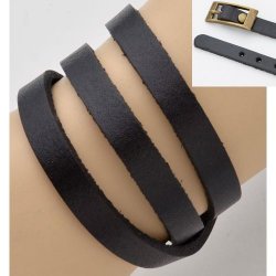 CJH-201 Black Leather bracelet/choker