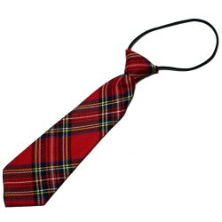 KTI-604 Red plaid tie - Kids / childrens adjustable necktie