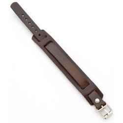 CH-001BN Single buckle brown leather bracelet