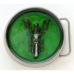 BK-795-Green Skeleton riding motorcycle