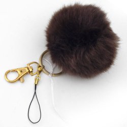 YWK03S Brown fur ball keychain