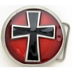 BK-771 Black cross on red background