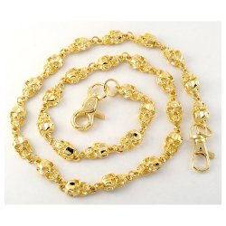 WC-7026 Gold color skull wallet chain