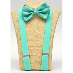 A-BOT-SUS Teal Bow tie – Teal Suspender set