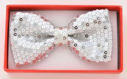 KBOT-505 Kids Silver Sequin Bowtie