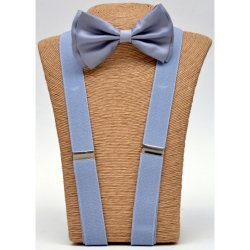 O-BOT-SUS Gray Bow tie – Gray Suspender set