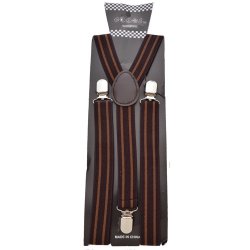 SP-28 Dark Brown Suspenders with light brown stripes