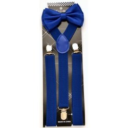 ADBS-023 Blue Bow Tie with Blue suspenders
