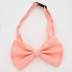 BOT-45# Peach bow tie with cloth straps