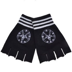 BT-1022 Fingerless Gloves Pentagram goat skull