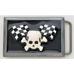 BK-202SKCK Skull and cross bones checker racing flags design.