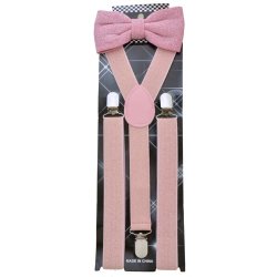 ADBS-30A Pink Sparkle Bow tie and suspender set
