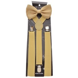 ADBS-9-6 Mustard Yellow bow tie & Suspenders set