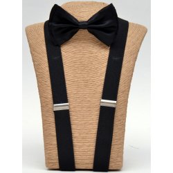 J-BOT-SUS Black Bow tie – Black Suspender set