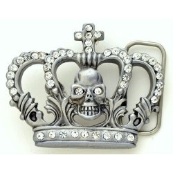 BK-804 Crown with skull and rhinestones.