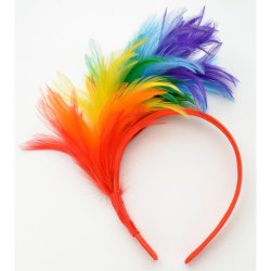 HB-RB02 Head band with rainbow feathers