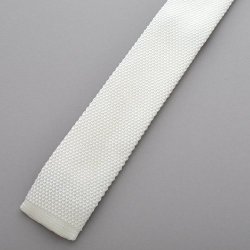 T1-A355 White Knit Tie