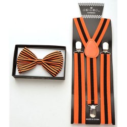 Black Bow tie Black Bow tie with orange stripes and black s