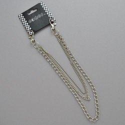 WC-GR-03 Chrome Wallet Chain with triple chains
