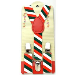 KSP-R-W-Green Red, white and green kids suspenders