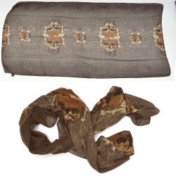 SCF-601 Dark brown scarf with skull designs