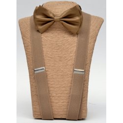 T-BOT-SUS Medium Brown Bow tie – Medium Brown Suspender set