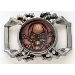 BK-727-1-PP Skull and crossbones in purple resin