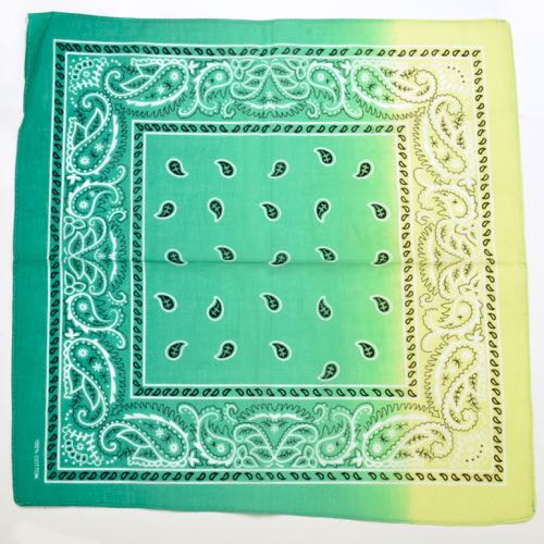 BDNA-GREENTD Green tie-dye paisley print bandanna - Click Image to Close